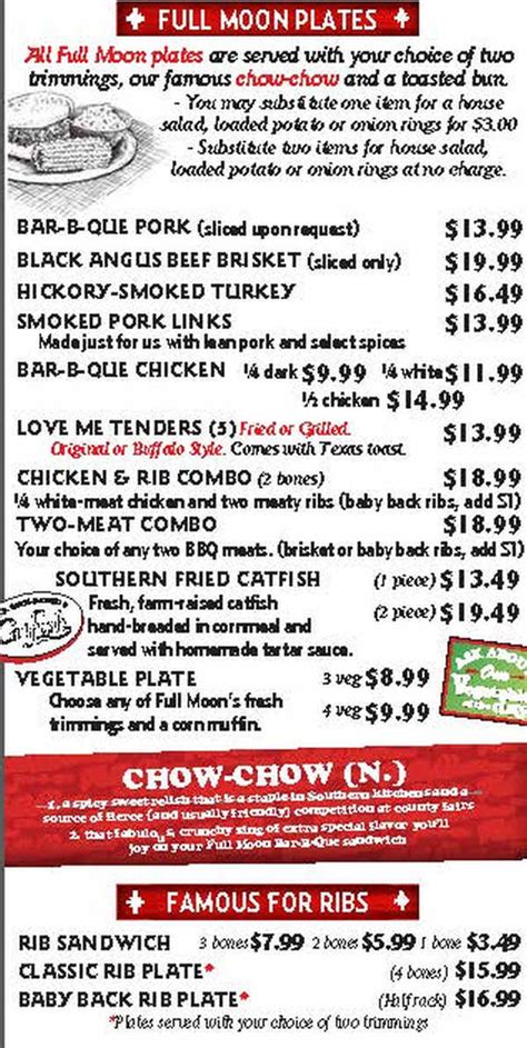 full moon bbq menu tuscaloosa